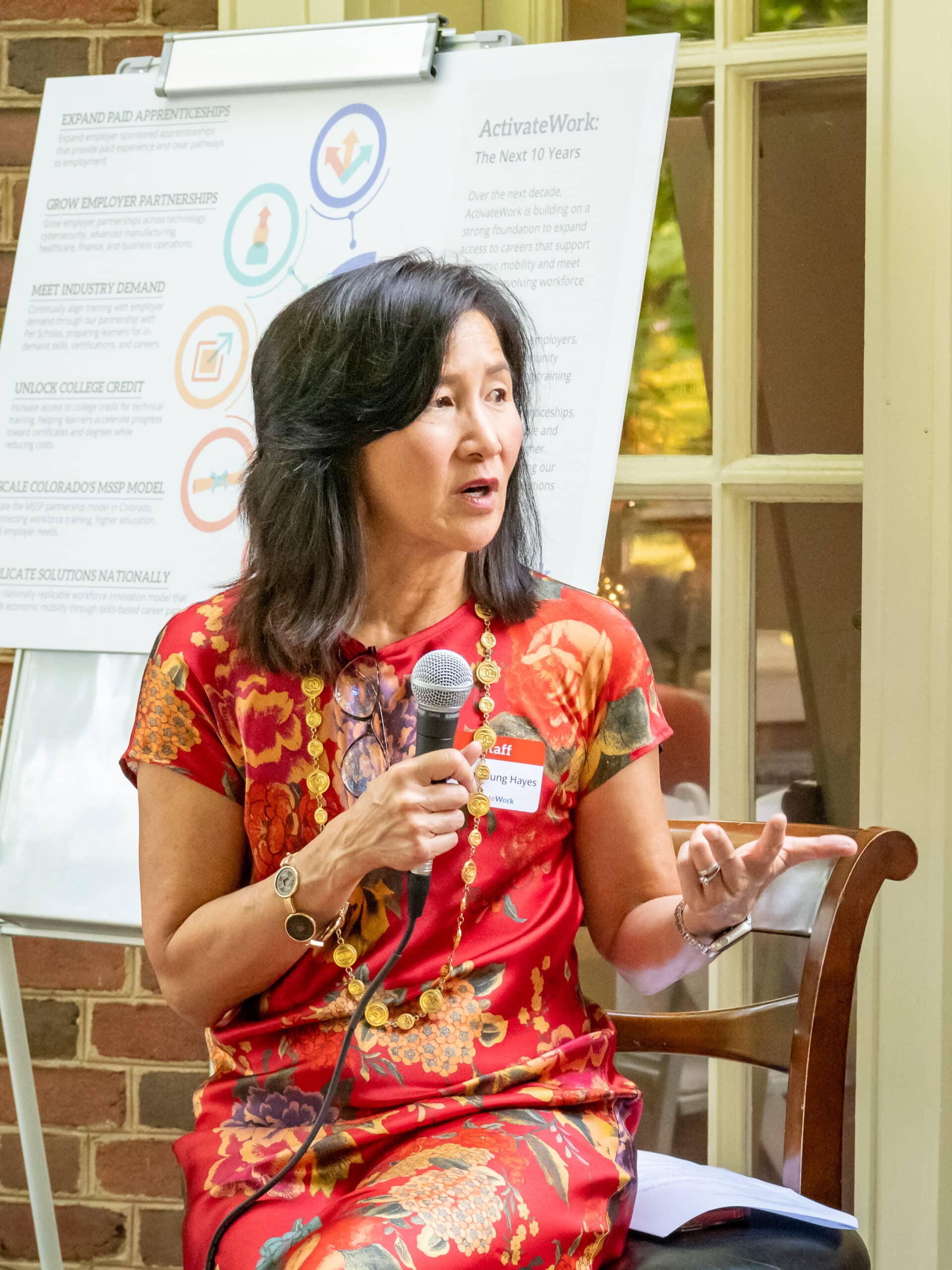 Helen Young Hayes speaking about the future of ActivateWork at the 10th Anniversary Celebration