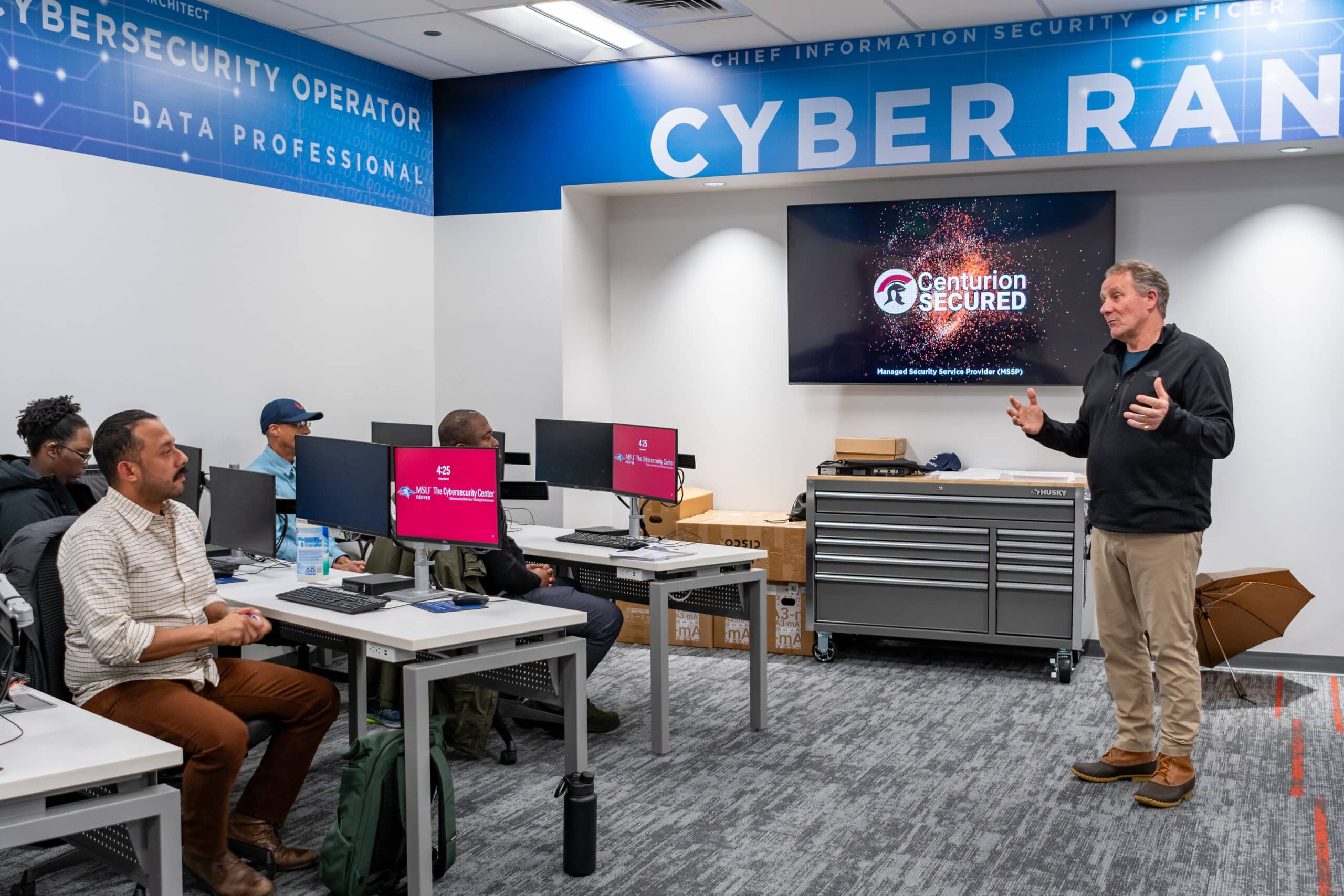 ActivateWork learners engaged in a hands-on learning lab at MSU Denver's Cybersecurity Center