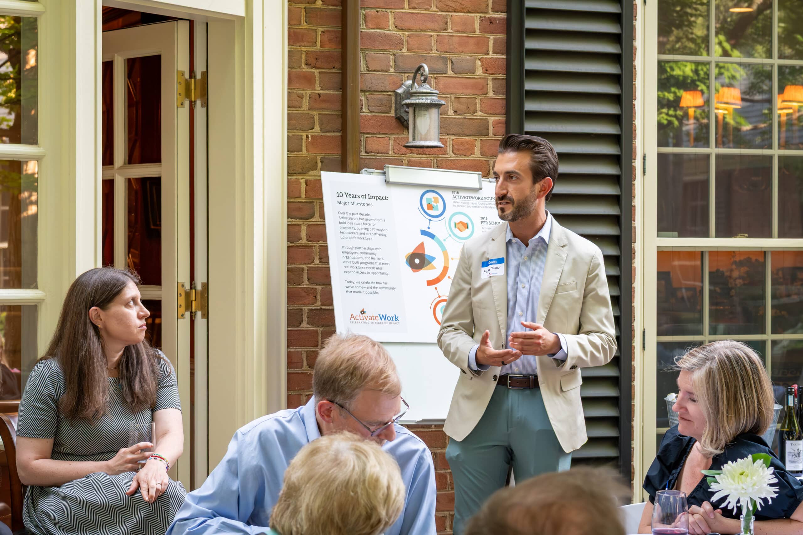 TeamLogic IT President & CEO Mike Treiser speaking at an event celebrating ActivateWork’s 10th anniversary.